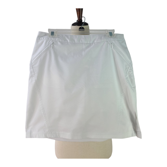 Callaway Golf White Activewear Skorts Shorts Zippered Pockets Side Zip Size 10 - Picture 1 of 4